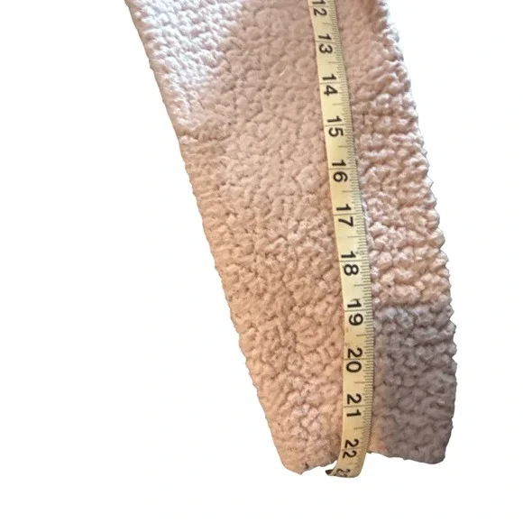 PINK Victoria's Secret Womens XS Pink Sherpa Quarter Zip Pullover Fleece Top - Picture 8 of 8